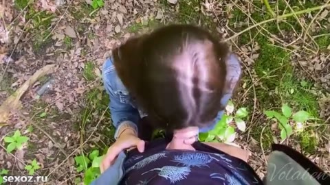 Went to the forest with a Russian cutie for sweet sex
