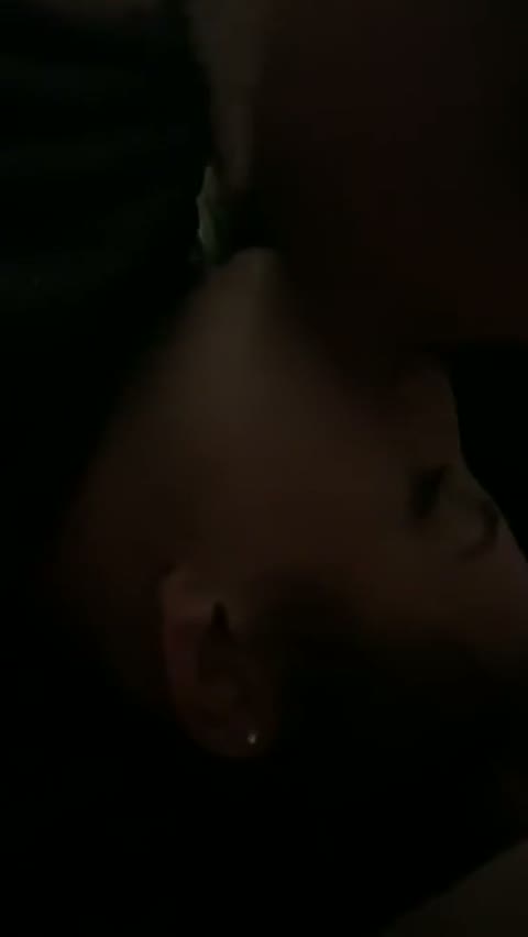 Husband and friend caress the busty wife